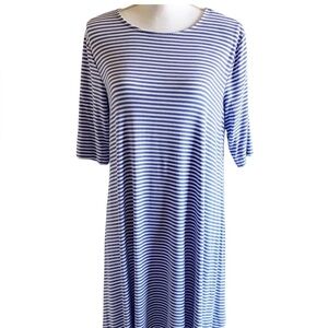 Jersey Elbow-Sleeve Swing Dress